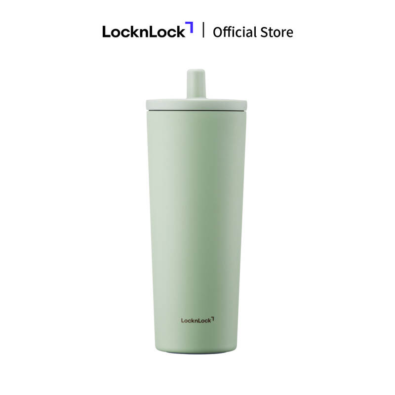 B&igrave;nh giữ nhiệt LocknLock Pop Up Straw Ceramic Tumbler LHC4156 phủ sứ 740ml k&egrave;m ống h&uacute;t - 4 m&agrave;u image number null
