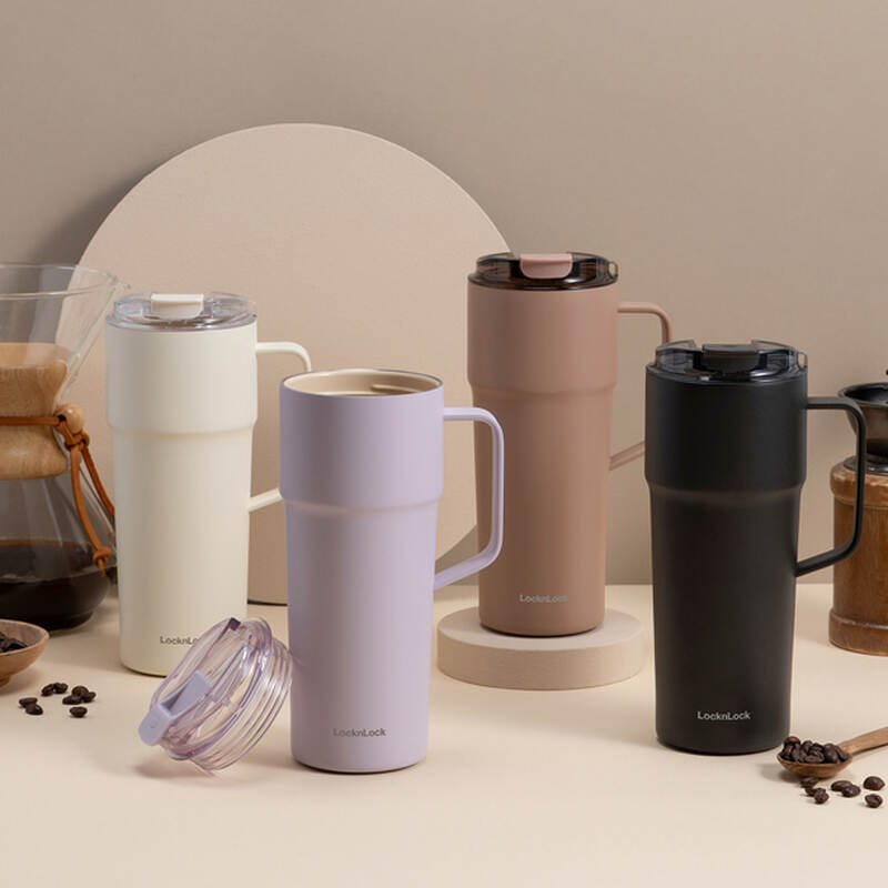 LocknLock Metro Cafe HandleTumbler 750ml capacity stainless steel ceramic coated 4 colors - LHC4418 image number null