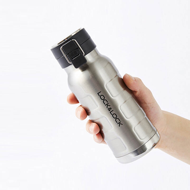 Bình Giữ Nhiệt Bằng Thép Không Gỉ Lock&Lock Bumper Bottle Màu Bạc - 470Ml, 650Ml - LHC4141, LHC4142 image number null