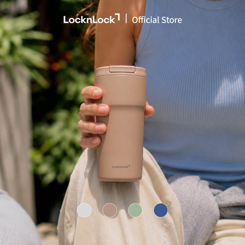 B&igrave;nh giữ nhiệt LocknLock One-touch Ceramic Tumbler LHC4130 th&eacute;p kh&ocirc;ng g&igrave; SUS304 phủ sứ b&ecirc;n trong 550ml - 4 m&agrave;u image number null
