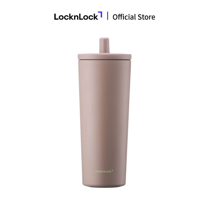 B&igrave;nh giữ nhiệt LocknLock Pop Up Straw Ceramic Tumbler LHC4156 phủ sứ 740ml k&egrave;m ống h&uacute;t - 4 m&agrave;u image number null