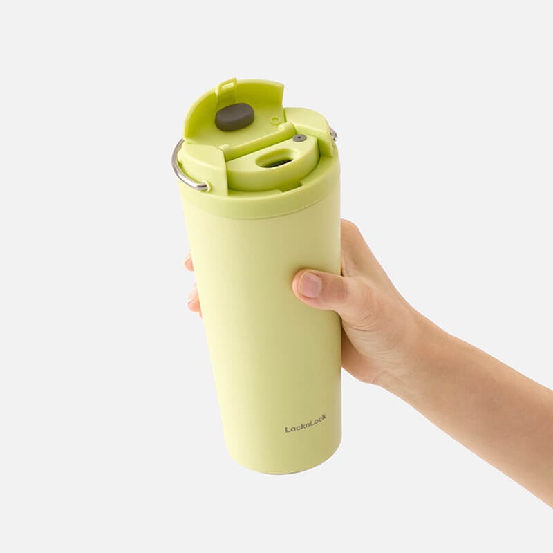 Bình giữ nhiệt LocknLock Bucket One Touch 550ml, 3 màu (Xanh lá, Xanh da trời, Tím) – LHC3345 image number null