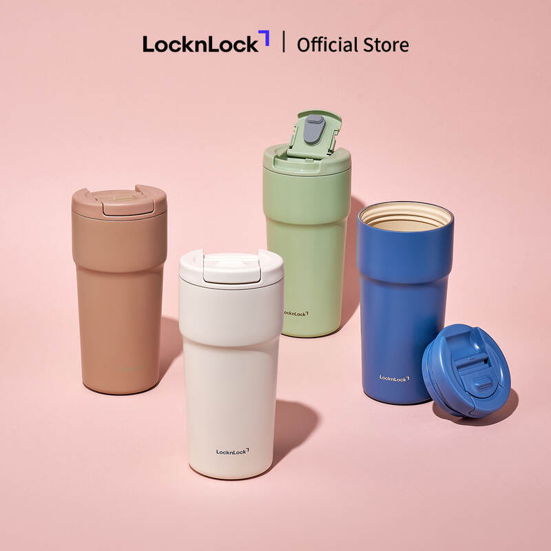 B&igrave;nh giữ nhiệt LocknLock One-touch Ceramic Tumbler LHC4130 th&eacute;p kh&ocirc;ng g&igrave; SUS304 phủ sứ b&ecirc;n trong 550ml - 4 m&agrave;u image number null