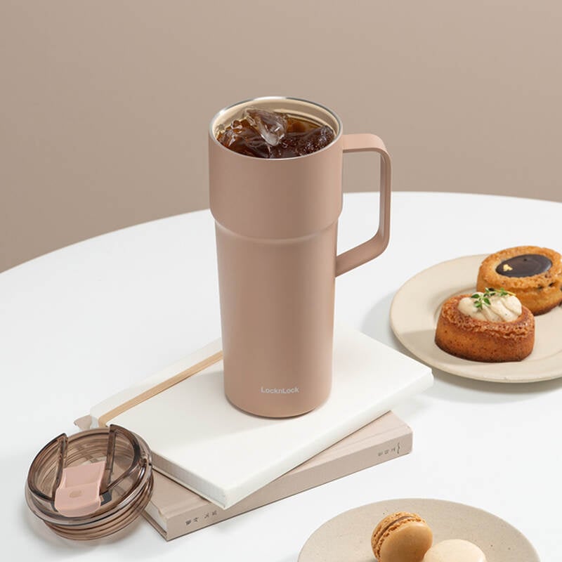 LocknLock Metro Cafe HandleTumbler 750ml capacity stainless steel ceramic coated 4 colors - LHC4418 image number null