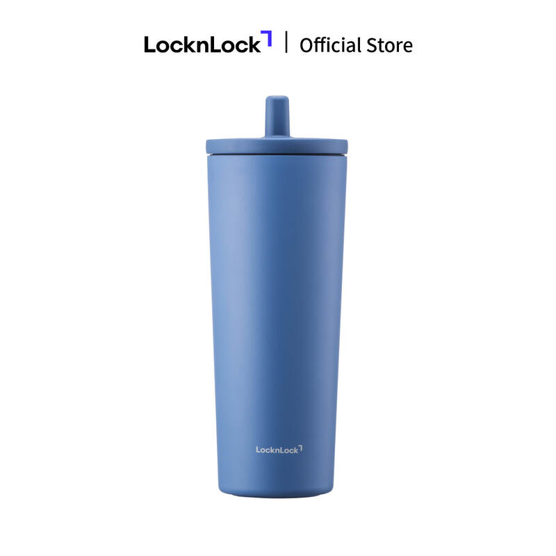 B&igrave;nh giữ nhiệt LocknLock Pop Up Straw Ceramic Tumbler LHC4156 phủ sứ 740ml k&egrave;m ống h&uacute;t - 4 m&agrave;u image number null