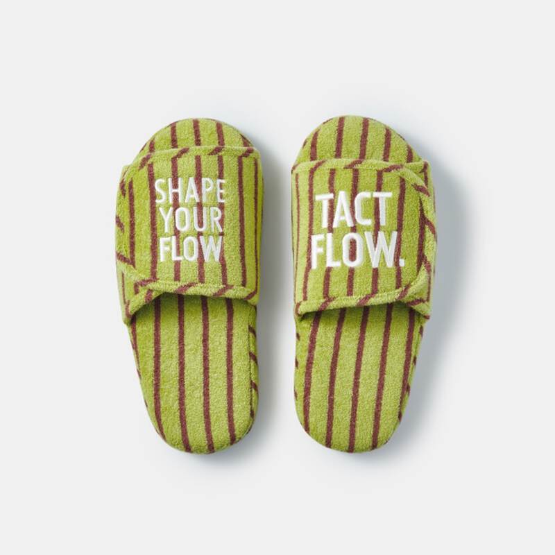 D&eacute;p đi trong nh&agrave; TACTFLOW (Size S/M) &ndash; Sọc xanh pistachio &ndash; TFH311PISTACHIOST image number null