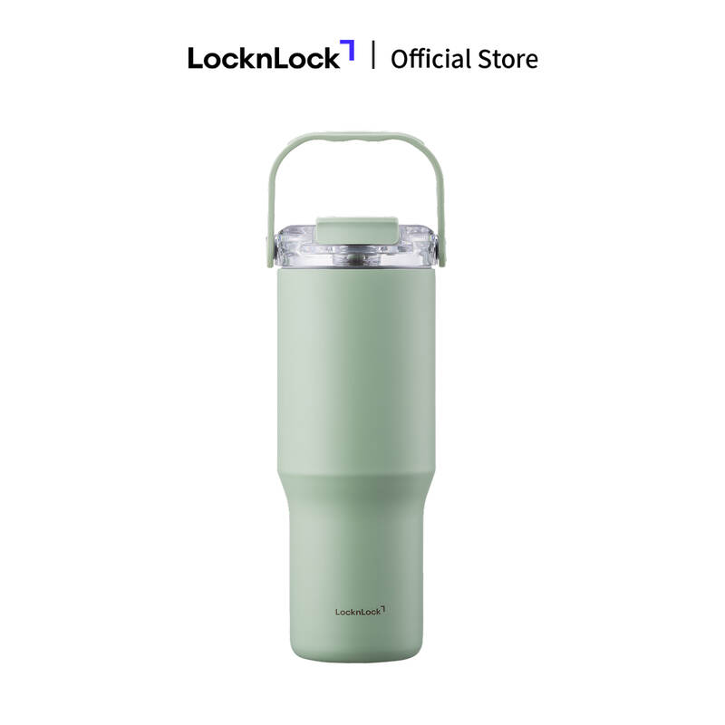B&igrave;nh giữ nhiệt LocknLock Straw & Sip Ceramic Tumbler phủ sứ LHC4431 880ml k&egrave;m ống h&uacute;t image number null