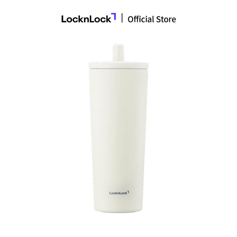 B&igrave;nh giữ nhiệt LocknLock Pop Up Straw Ceramic Tumbler LHC4156 phủ sứ 740ml k&egrave;m ống h&uacute;t - 4 m&agrave;u image number null