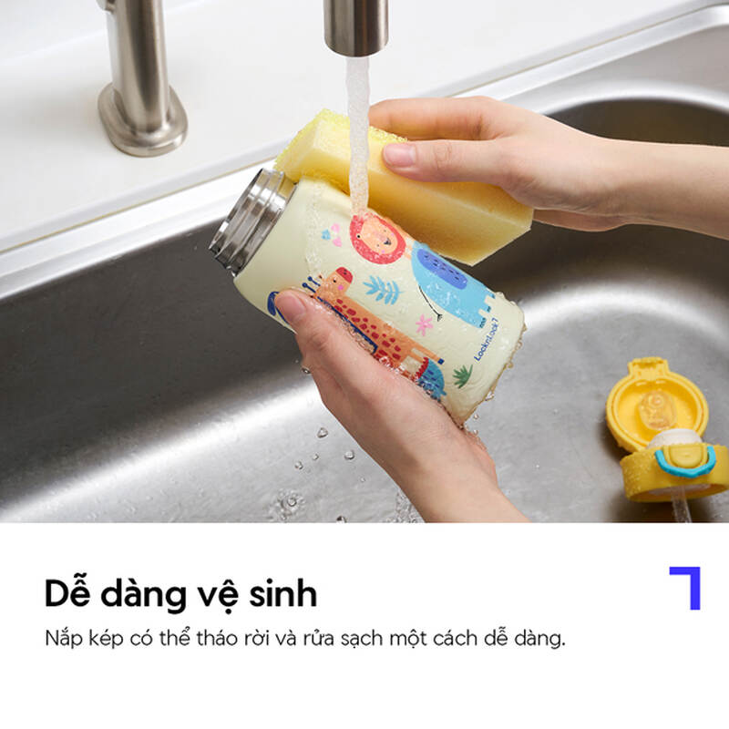 B&igrave;nh giữ nhiệt LocknLock cho b&eacute; nắp uống k&eacute;p dung t&iacute;ch 350ml - 2 M&agrave;u - LHC3400 image number null