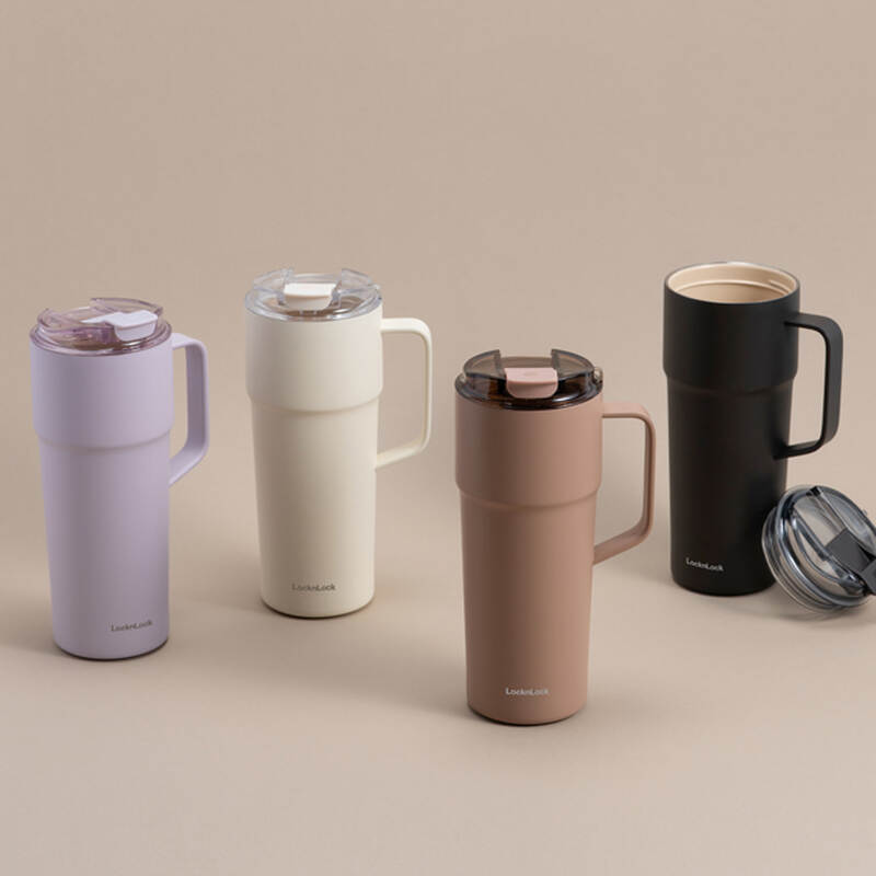 LocknLock Metro Cafe HandleTumbler 750ml capacity stainless steel ceramic coated 4 colors - LHC4418 image number null
