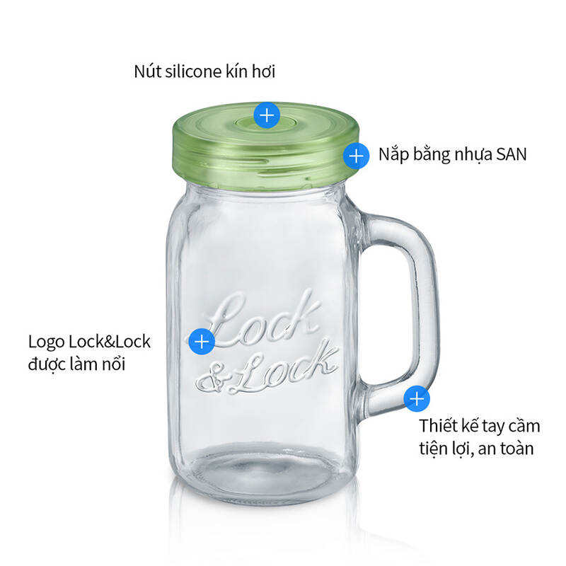 Ly Thủy Tinh LocknLock 630Ml - 3 M&agrave;u (Xanh L&aacute;, Hồng, V&agrave;ng) - LLG002 image number null