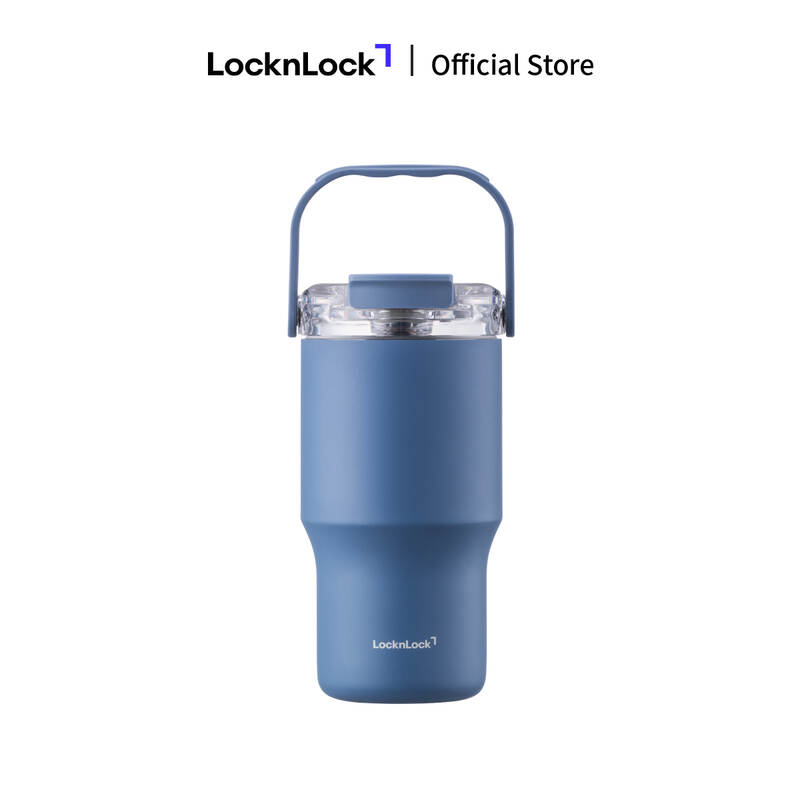 B&igrave;nh giữ nhiệt LocknLock Straw & Sip Ceramic Tumbler phủ sứ LHC4430 600ml k&egrave;m ống h&uacute;t image number null