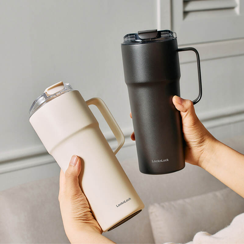 LocknLock Metro Cafe HandleTumbler 750ml capacity stainless steel ceramic coated 4 colors - LHC4418 image number null