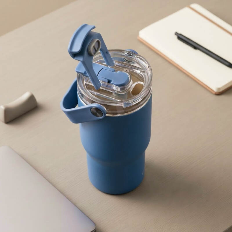 B&igrave;nh giữ nhiệt LocknLock Straw & Sip Ceramic Tumbler phủ sứ LHC4431 880ml k&egrave;m ống h&uacute;t image number null