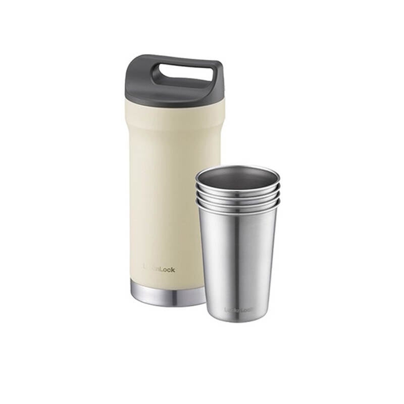 Bình Giữ Nhiệt Bằng Thép Không Gỉ Locknlock Hybrid Tumbler Set 420Mlx1/190Mlx4 - 2 Màu (Màu Be, Màu Xanh Lá) - LHC4303 image number null