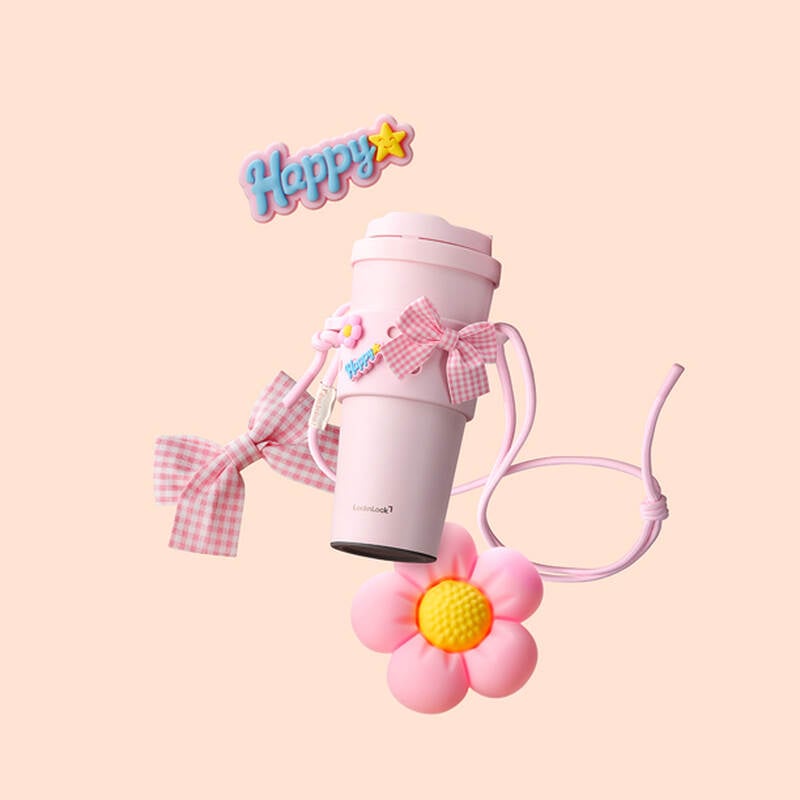 Combo Ly giữ nhiệt & Quai đeo silicone LocknLock Energetic 550ml - 2 Màu (Vàng, Hồng Nhạt) - LHC3249S01 image number null