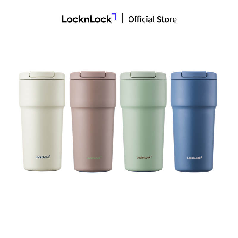 B&igrave;nh giữ nhiệt LocknLock One-touch Ceramic Tumbler LHC4130 th&eacute;p kh&ocirc;ng g&igrave; SUS304 phủ sứ b&ecirc;n trong 550ml - 4 m&agrave;u image number null