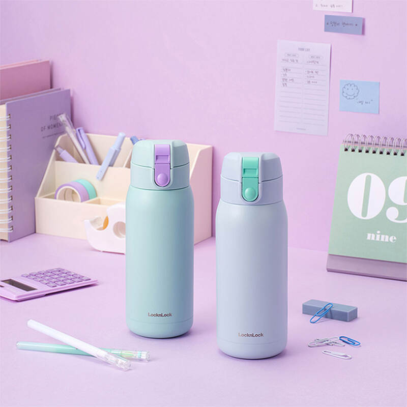 Bình giữ nhiệt LocknLock School fit cotton candy 370ml - 4 Màu (Màu xanh da trời, Màu xanh mint, Màu hồng, Màu tím) - LHC3233 image number null