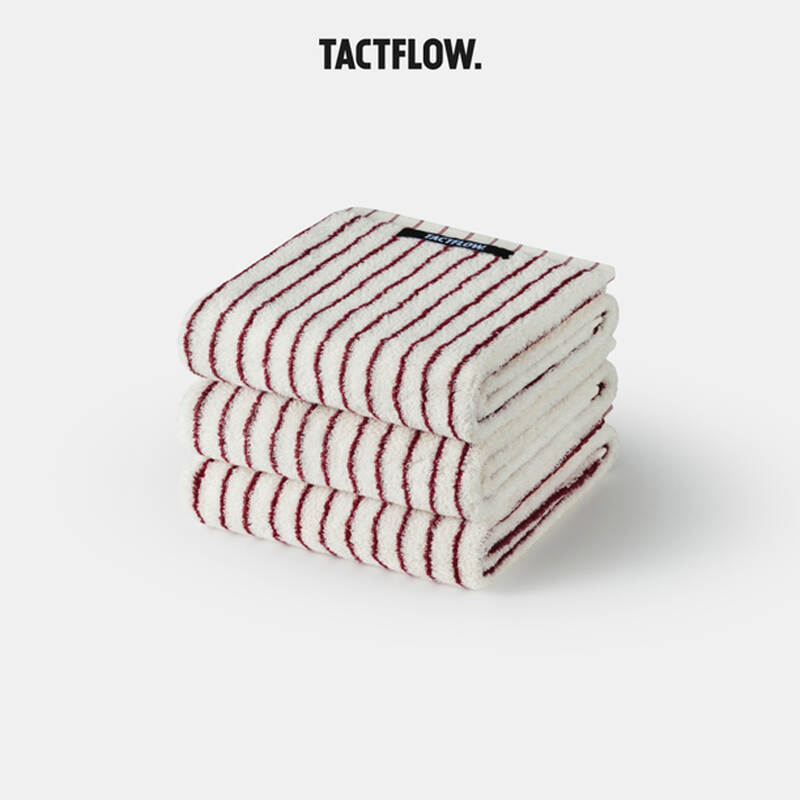 Bộ khăn TACTFLOW 3 chiếc &ndash; Sọc đỏ burgundy &ndash; TFH106BURGUNDYST, , large image number null