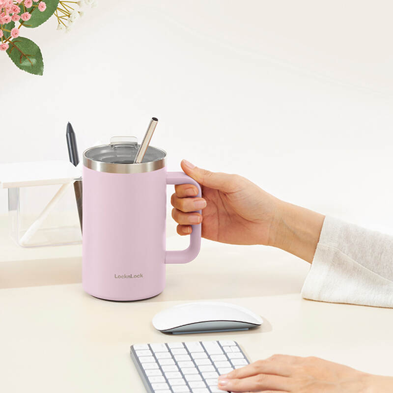 [Bộ Đôi Hè Xịn – Giảm thêm 10% Với Mã LHC4322] Ca Nước Giữ Nhiệt LocknLock Flat Table Mug 730ml - 3 màu (Xanh Cổ Vịt, Tím, Vàng) - LHC4320 image number null