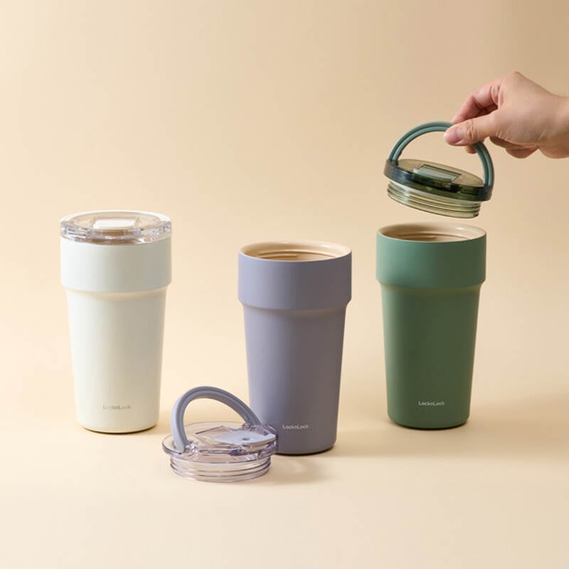 Ly Giữ Nhiệt LocknLock 900ml Thép Phủ Sứ, Có Ống Hút 3 màu - LHC4419 image number null