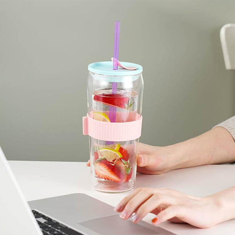 Ly thủy tinh LocknLock hai lớp (có nắp) - 620ml - LLG919PIK, , large image number null
