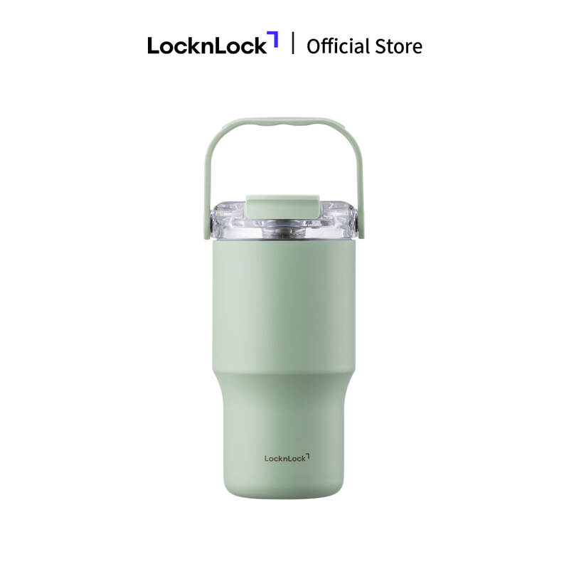 B&igrave;nh giữ nhiệt LocknLock Straw & Sip Ceramic Tumbler phủ sứ LHC4430 600ml k&egrave;m ống h&uacute;t image number null