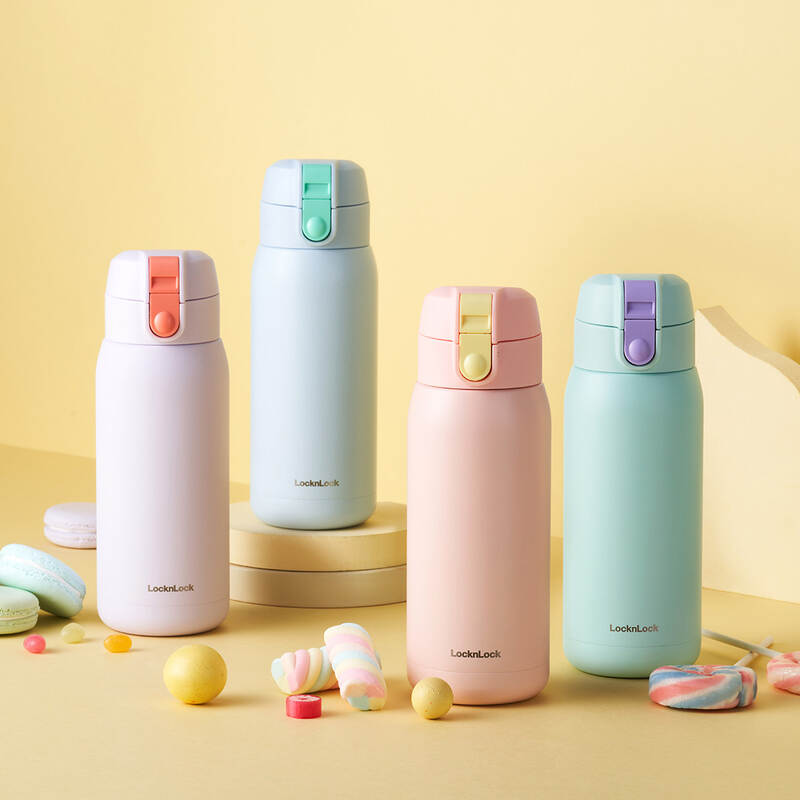 Bình giữ nhiệt LocknLock School fit cotton candy 370ml  -  4 Màu (Màu xanh da trời, Màu xanh mint, Màu hồng, Màu tím) - LHC3233 image number null
