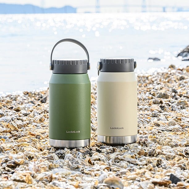 Bình giữ nhiệt LocknLock SLO Handle Tumbler 500ml  -  2 Màu (Màu be, Màu xanh lá) - LHC4323
