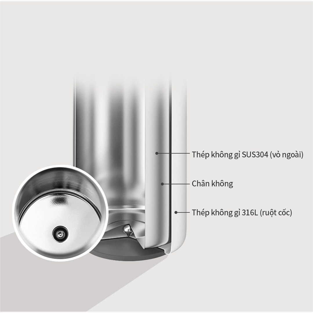 Bình Giữ Nhiệt LocknLock Featherlight One - Touch Tumbler 500ml - 4 màu (Tím, Xanh Navy, Hồng, Trắng) - LHC3257, , large image number 2