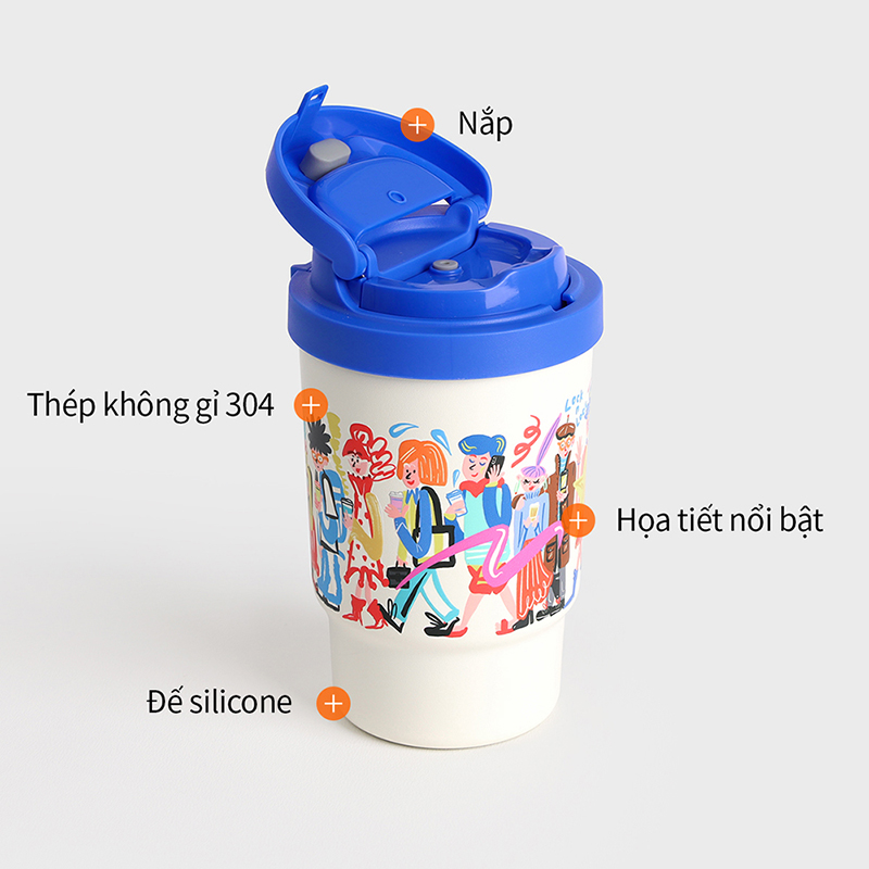 [Bộ quà tặng giới hạn] Set cốc giữ nhiệt và nắp riêng biệt có ống hút 400ML bằng SUS304 - LHC3340BLU_TL, , large image number 1