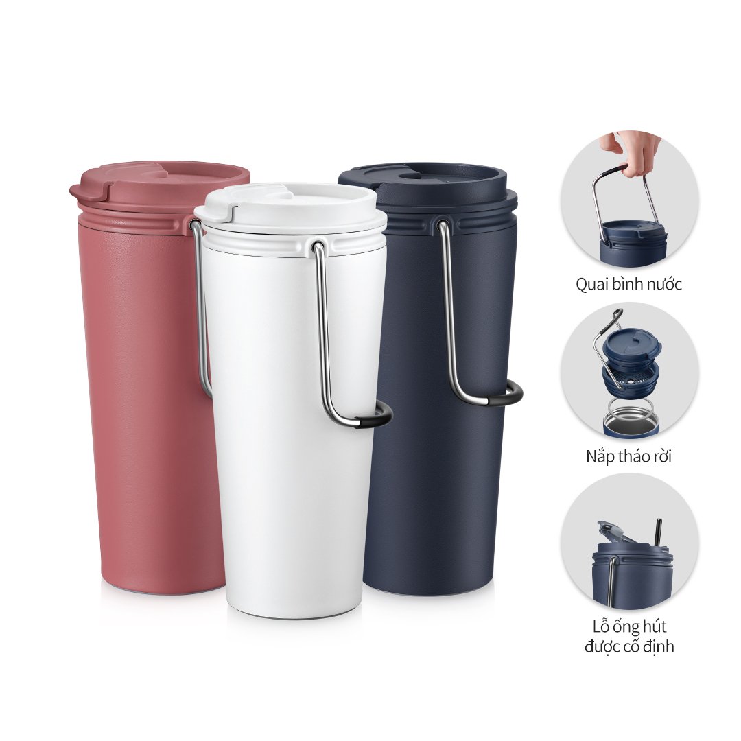 Bình Giữ Nhiệt LocknLock Bucket Tumbler - 2 Màu (Hồng Đậm, Trắng) - LHC4269