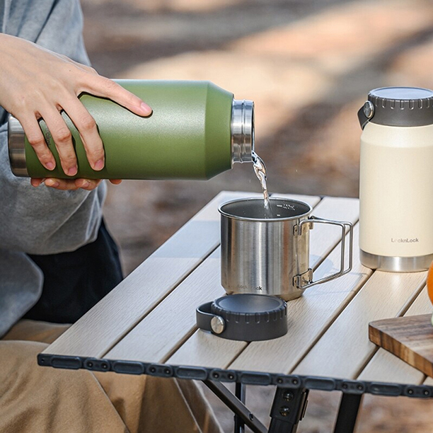 Bình giữ nhiệt LocknLock SLO Handle Tumbler 500ml - 2 Màu (Màu be, Màu xanh lá) - LHC4323, , large image number 1