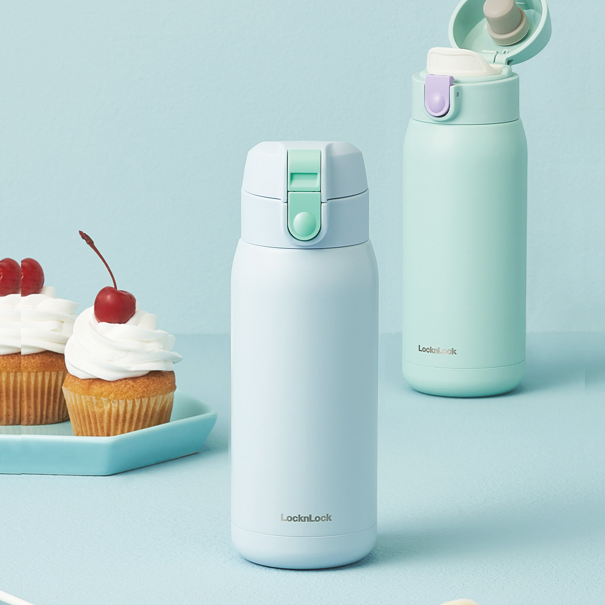 Bình giữ nhiệt LocknLock School fit cotton candy 370ml - 4 Màu (Màu xanh da trời, Màu xanh mint, Màu hồng, Màu tím) - LHC3233, , large image number 3