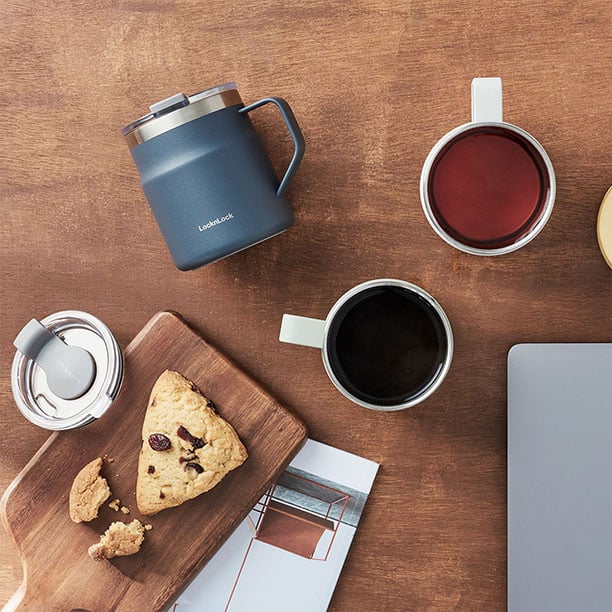 Ca Nước Giữ Nhiệt LocknLock Metro Mug 475ml - 3 Màu (Xanh Mint, Navy, Trắng) - LHC4219