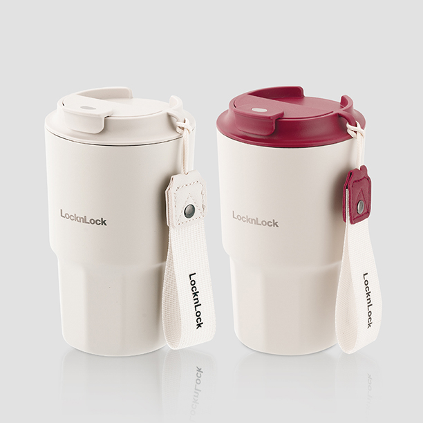 Bình giữ nhiệt LocknLock Vacuum coffee 450ml  - 2 Màu( Màu đỏ,Màu trắng) - LHC4340