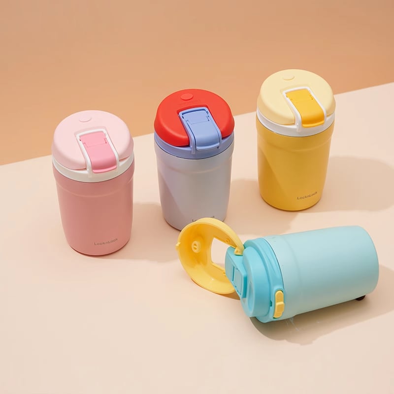 Bình giữ nhiệt LocknLock Dual One Touch Tumbler 320ml - 4 màu (Tím, Xanh Mint, Hồng, Vàng) - LHC3276