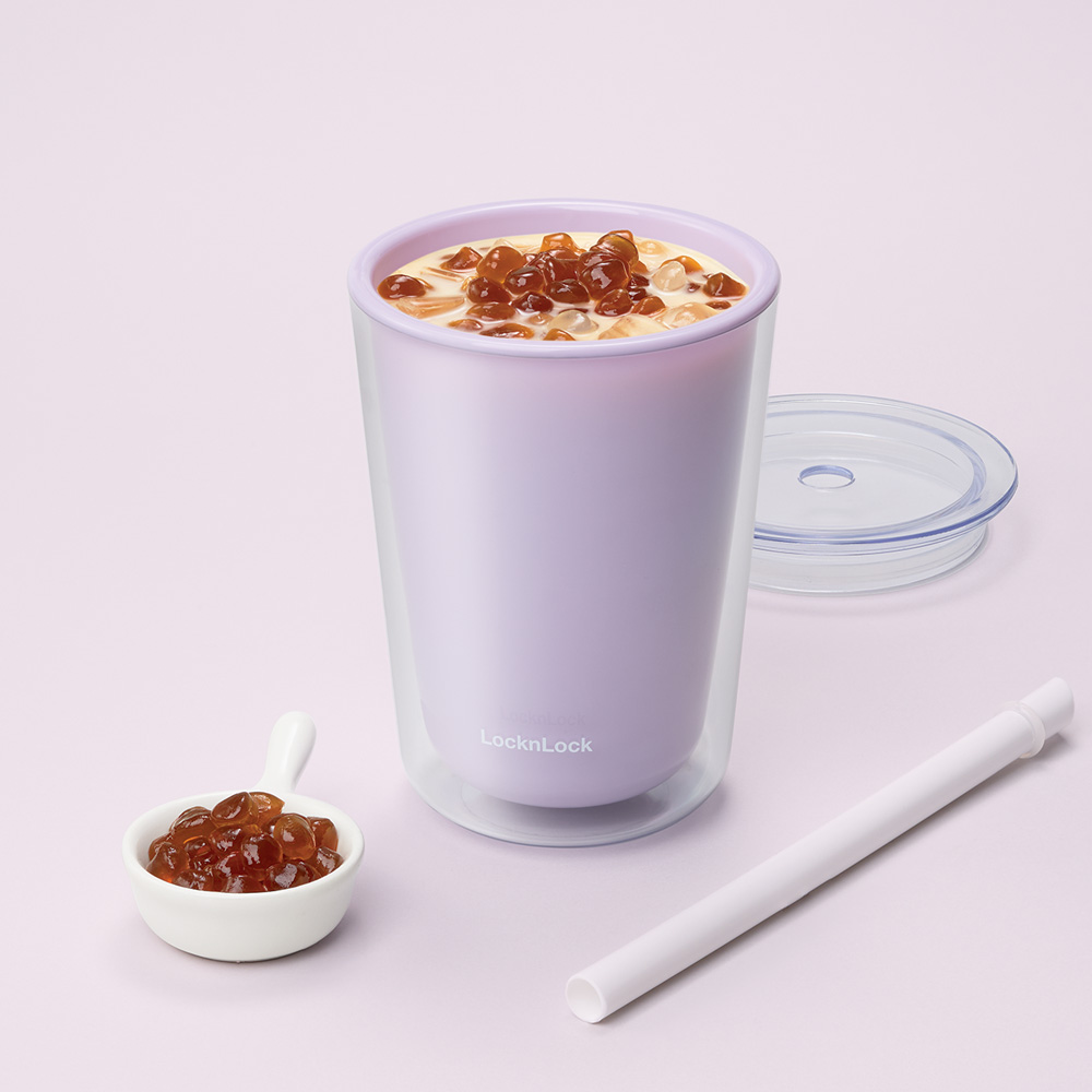 Ly nhựa 2 lớp LocknLock Bubble Tea Cold Cup 720ml Kèm Ống Hút Trân Châu ...