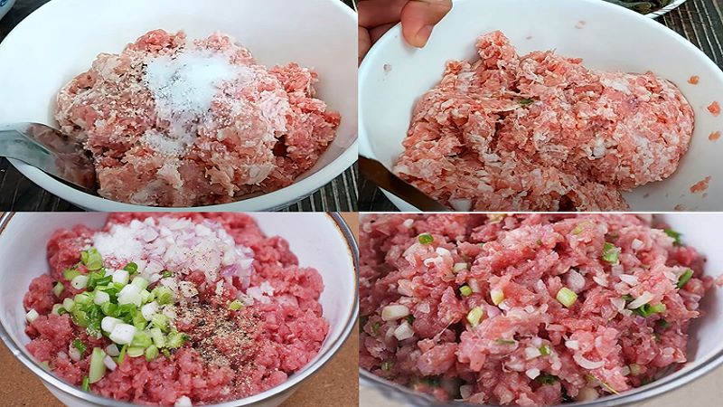 Trộn đều các gia vị ướp thịt