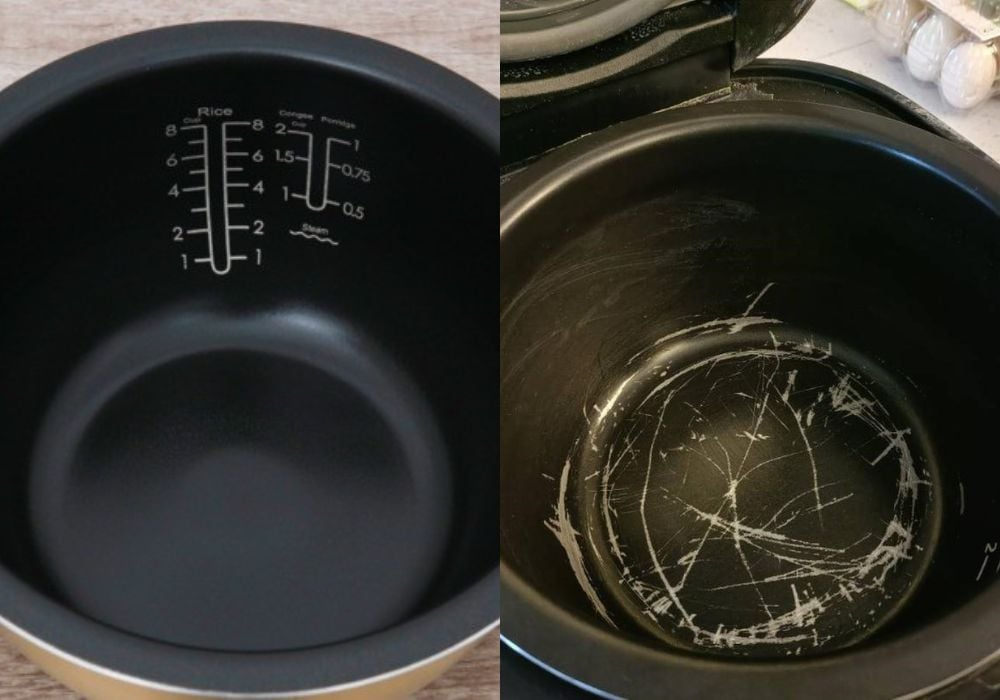 Should I continue using a rice cooker with peeling non-stick coating?